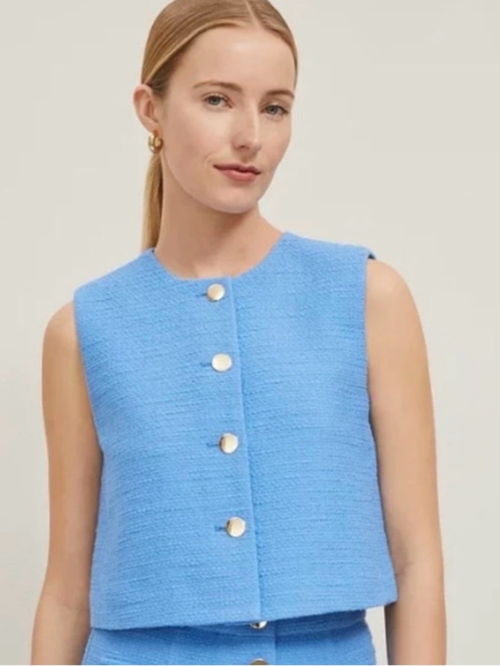 Ann Taylor Blue Tweed Top 🎽